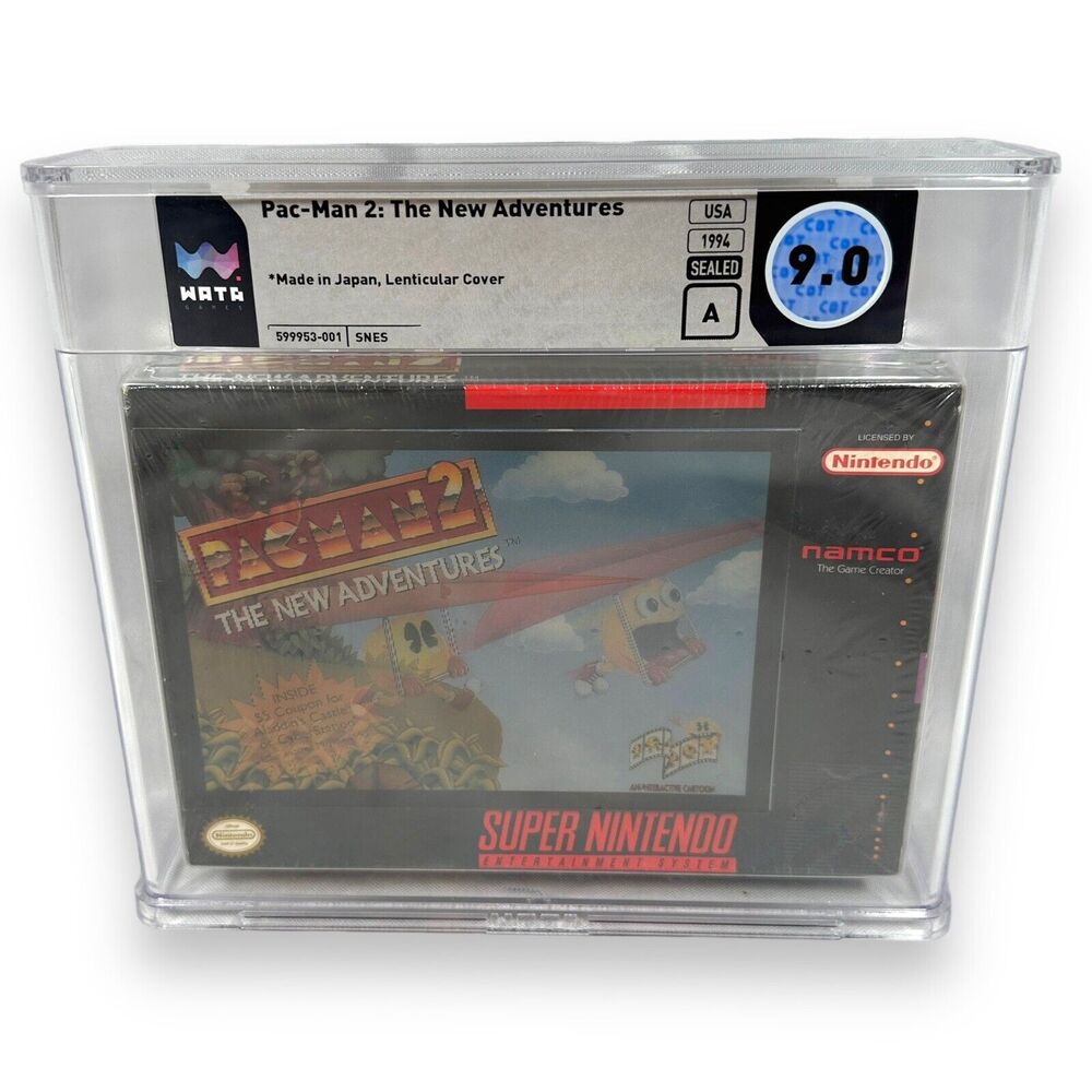 Pac-Man 2 New Adventures SNES Nintendo Game Cover Variant WATA A 9.0 POP 2 Japan
